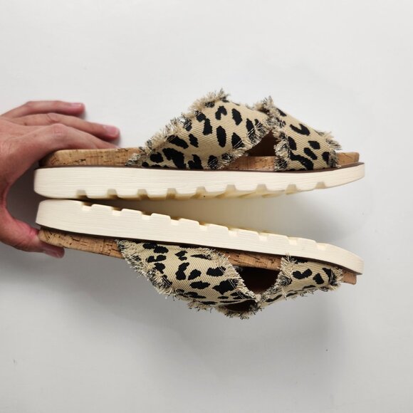 Boutique By Corkys Sandals Womens 9 Leopard Print Slip On Western Distressed - Picture 5 of 10